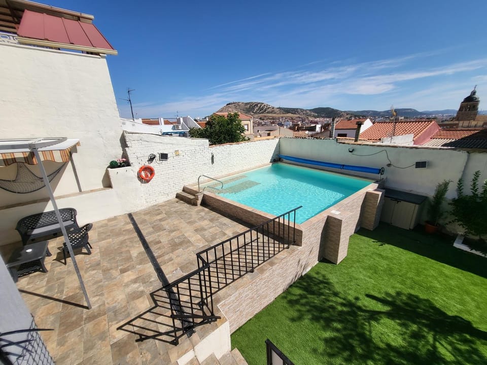 Patio, Natural landscape, Pool view, Swimming pool
