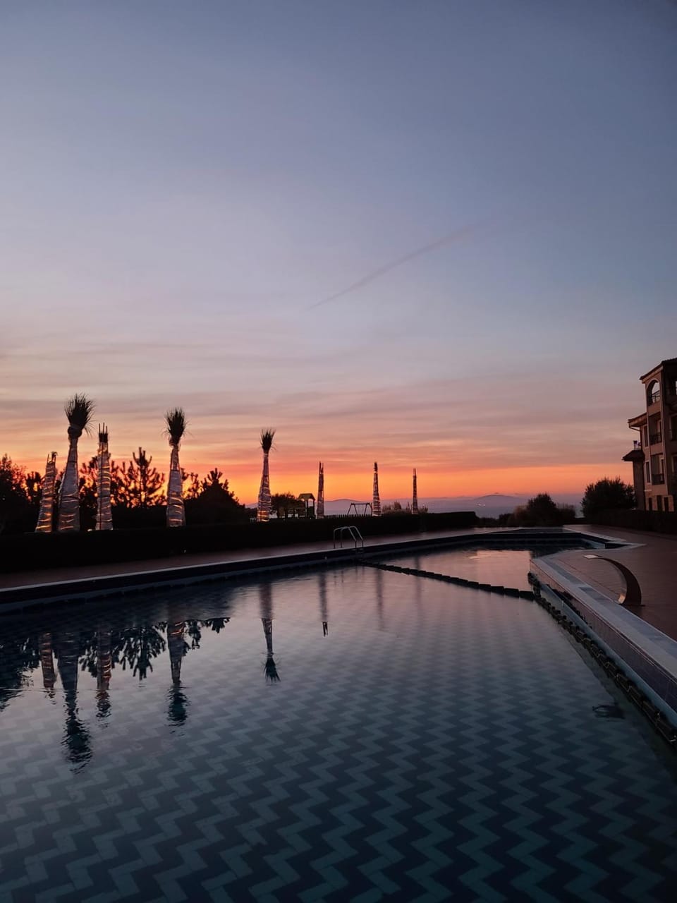 Swimming pool, Sunset