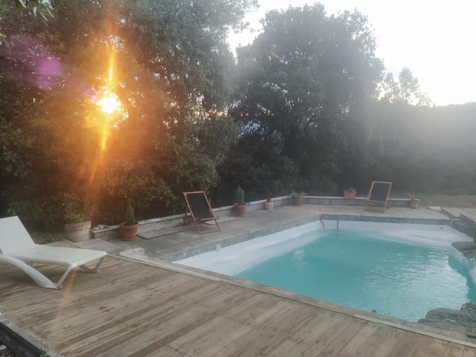 Swimming pool, Sunset