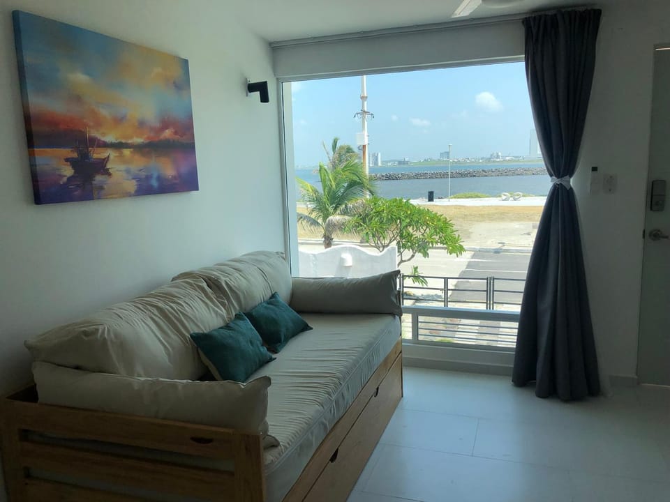 View (from property/room), Living room, Sea view
