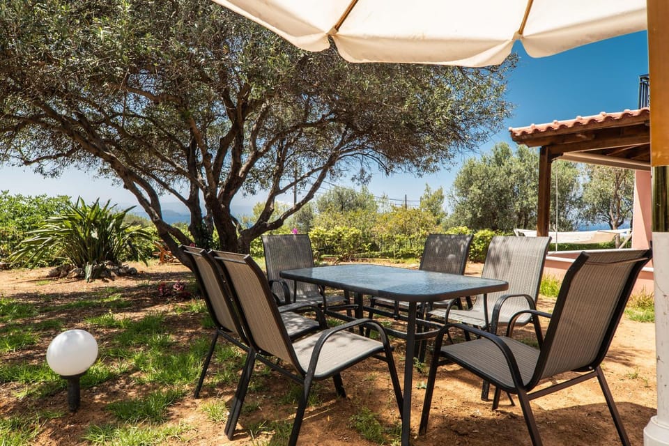 Patio, Spring, Day, Garden, View (from property/room), Dining area, Garden view, Sea view