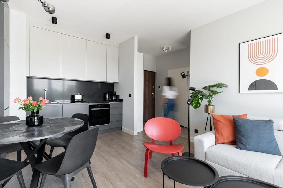 Kitchen or kitchenette, Living room, Seating area, Dining area, oven, stove
