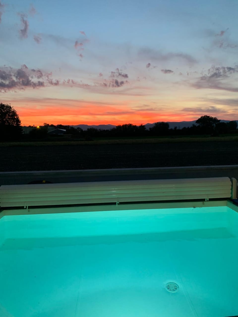 Swimming pool, Sunset