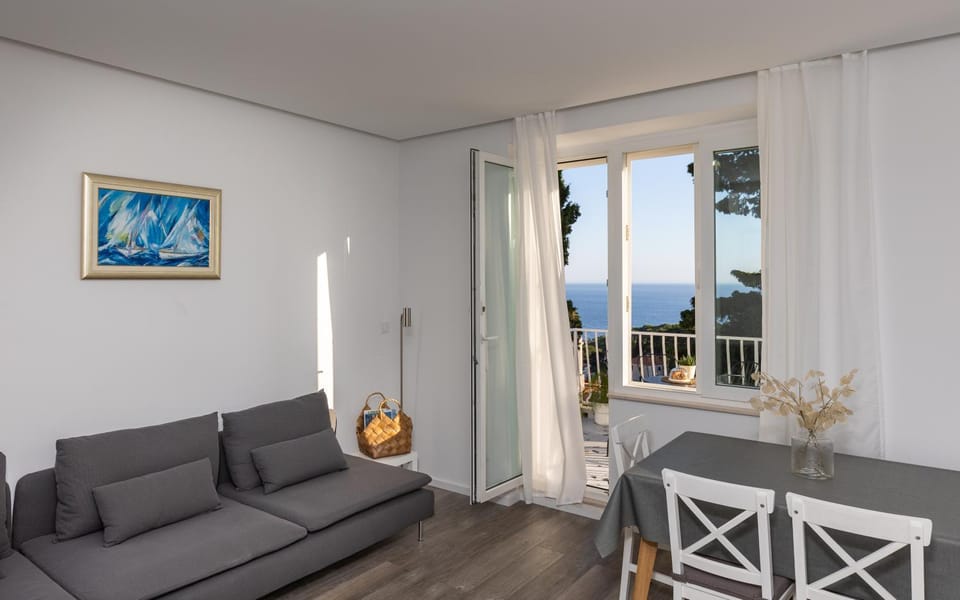 Living room, Seating area, Sea view