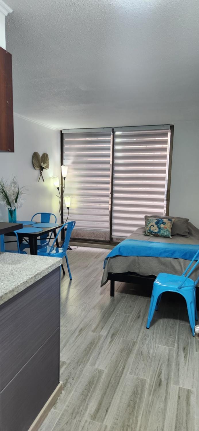 Bed, Living room, Photo of the whole room, Dining area