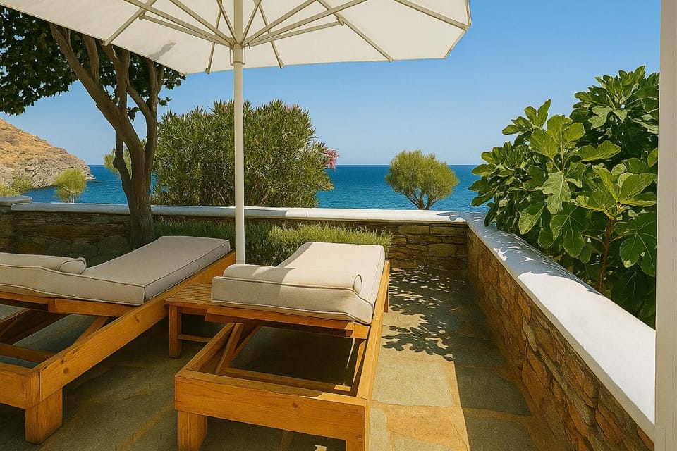 Natural landscape, Balcony/Terrace, Beach, Sea view, sunbed