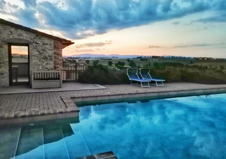 Swimming pool, Sunset