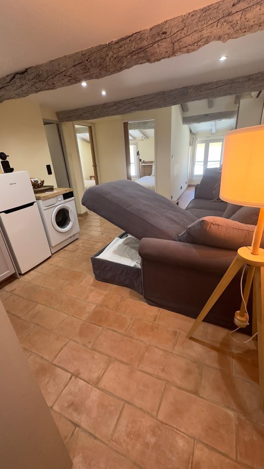 Living room, kitchen