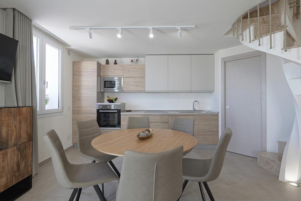 Kitchen or kitchenette, Living room, Dining area, Sea view, kitchen