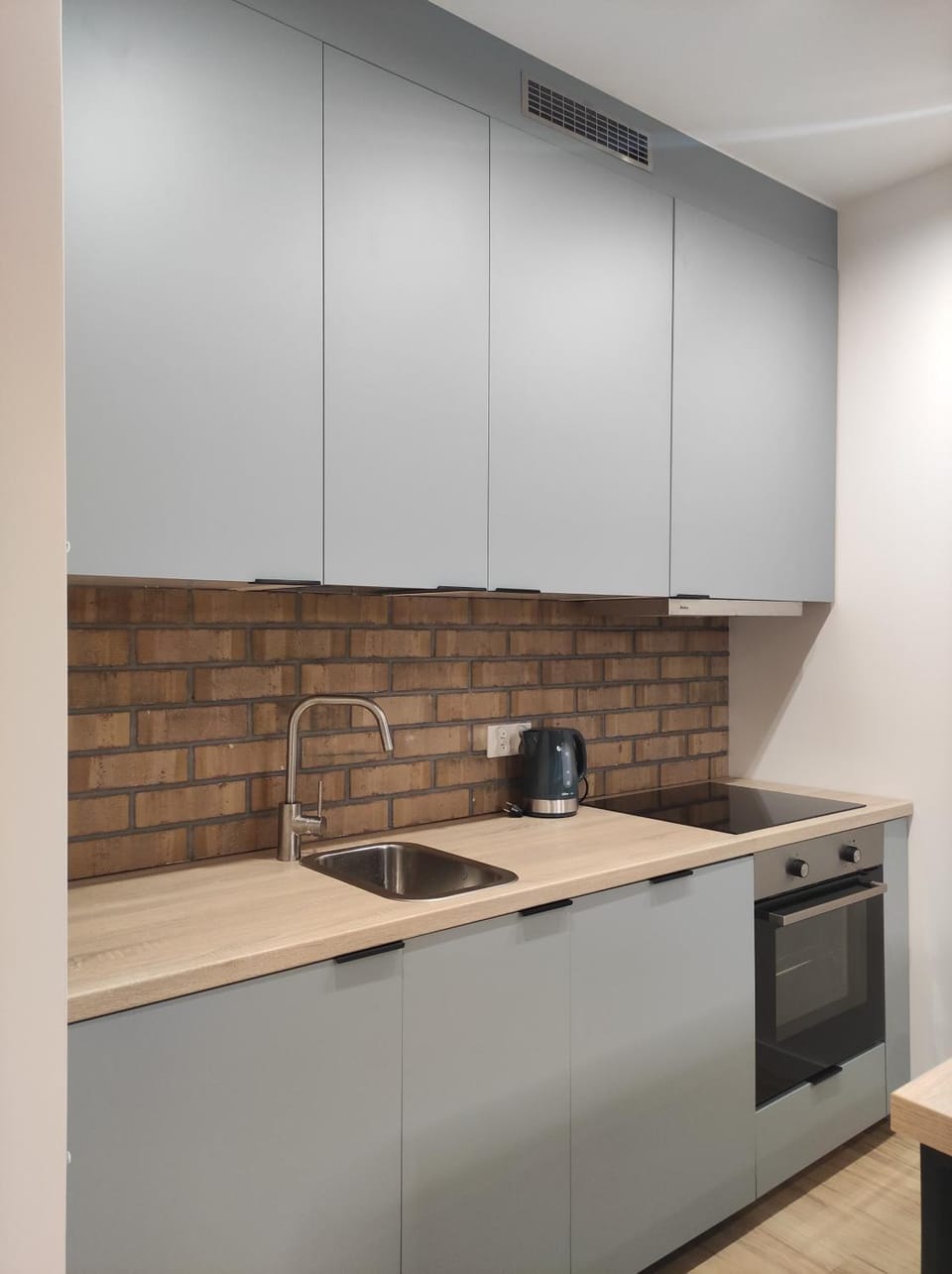 Kitchen or kitchenette, dishwasher, stove