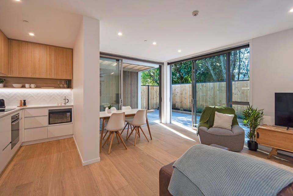 Kitchen or kitchenette, Living room, Dining area