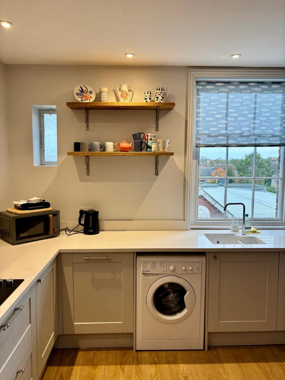 microwave, washing machine, kitchen