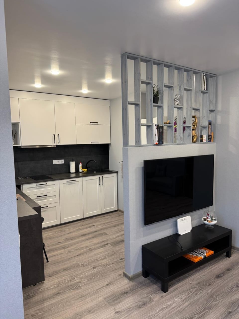 Kitchen or kitchenette, dishwasher