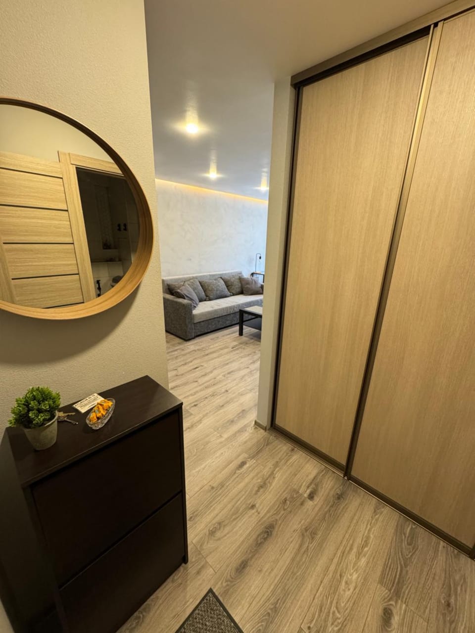 Seating area, wardrobe