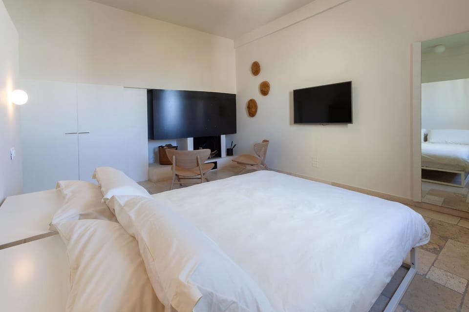 Bed, Bedroom, fireplace, furniture, wardrobe