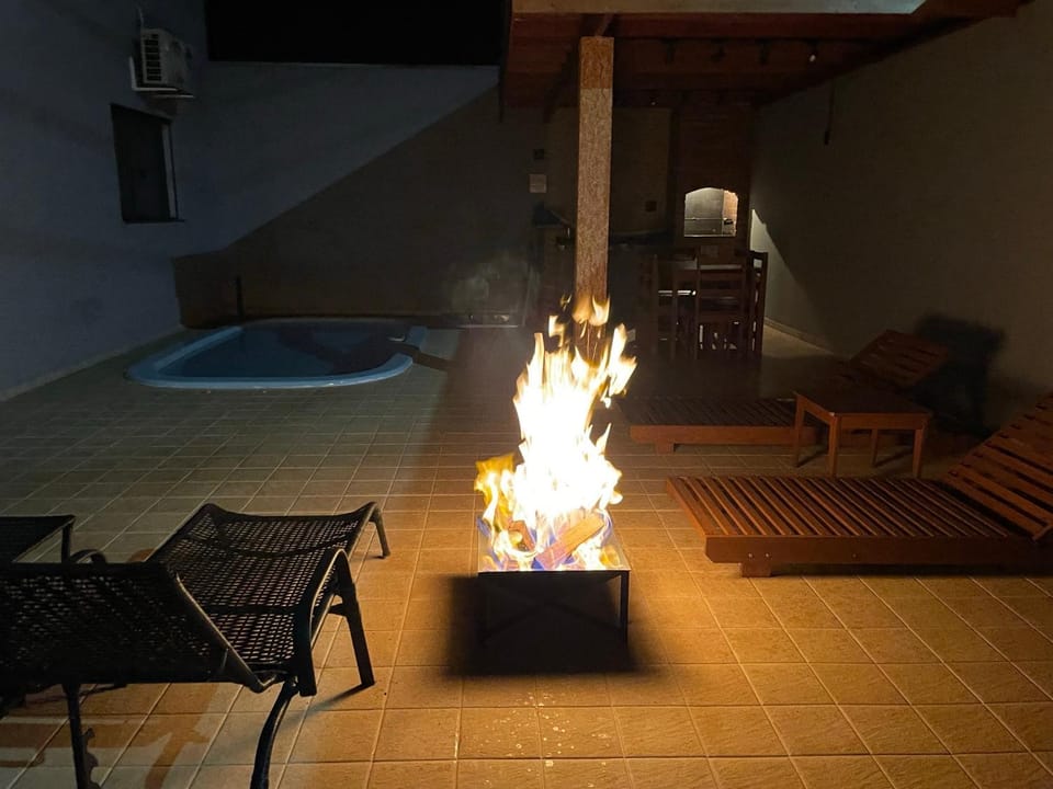 Pool view, Swimming pool, fireplace
