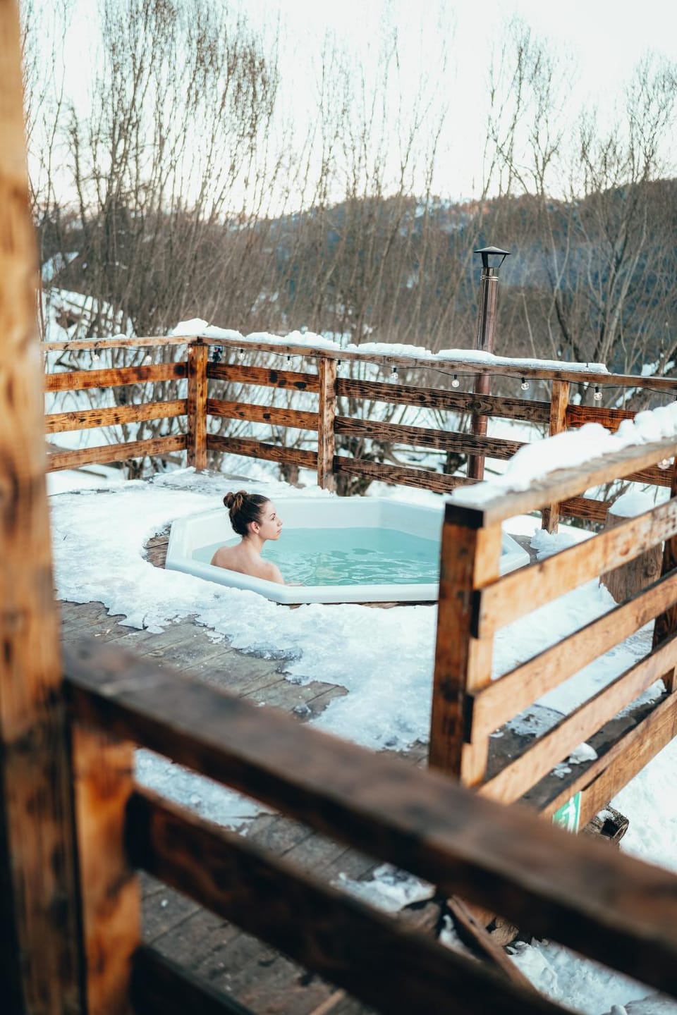 People, Natural landscape, Winter, Hot Tub, Mountain view, group of guests