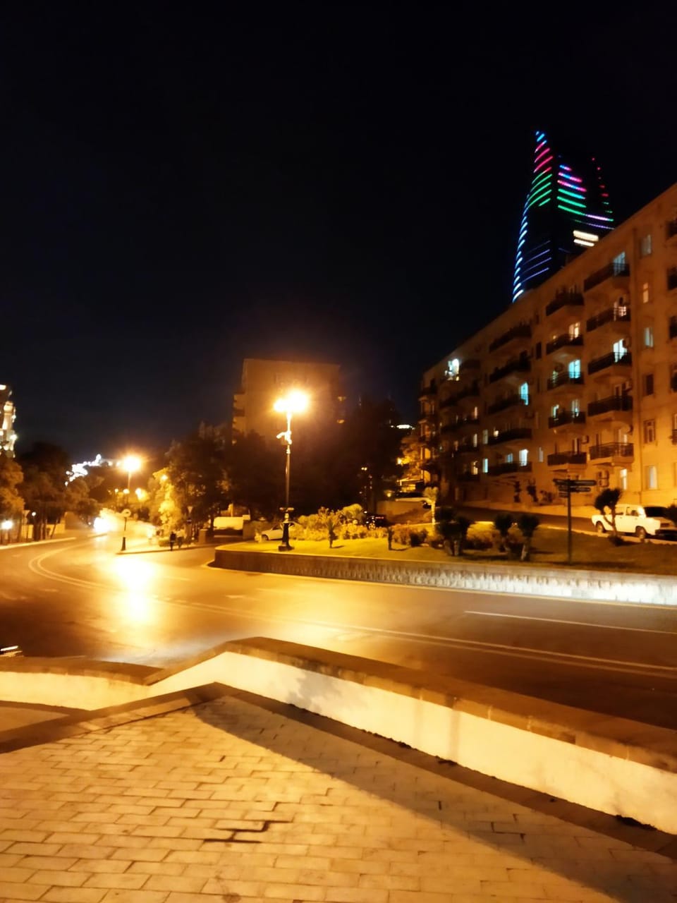 Property building, Night, City view, Street view