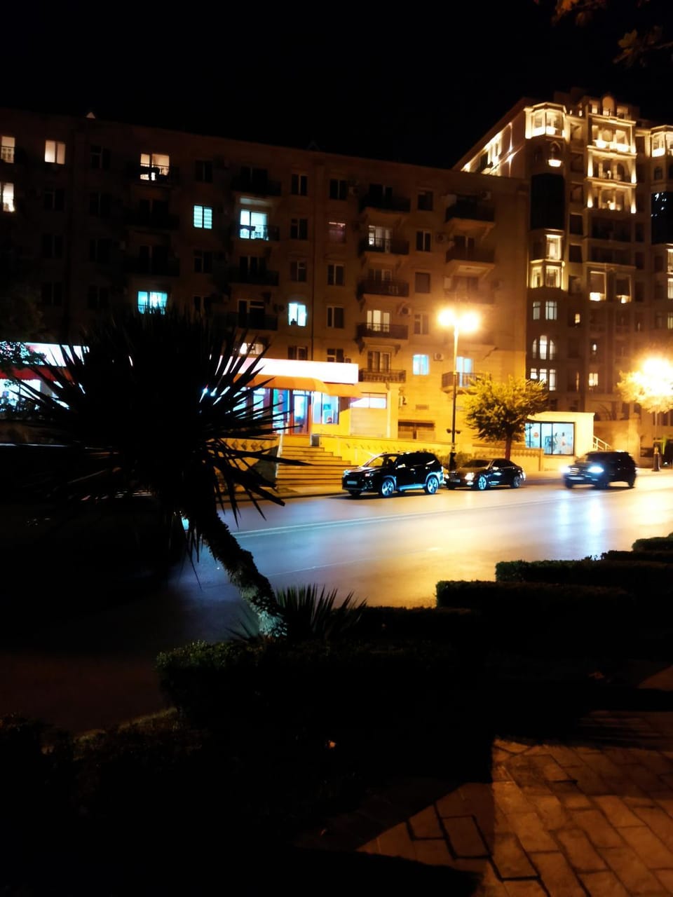 Property building, Night, Parking