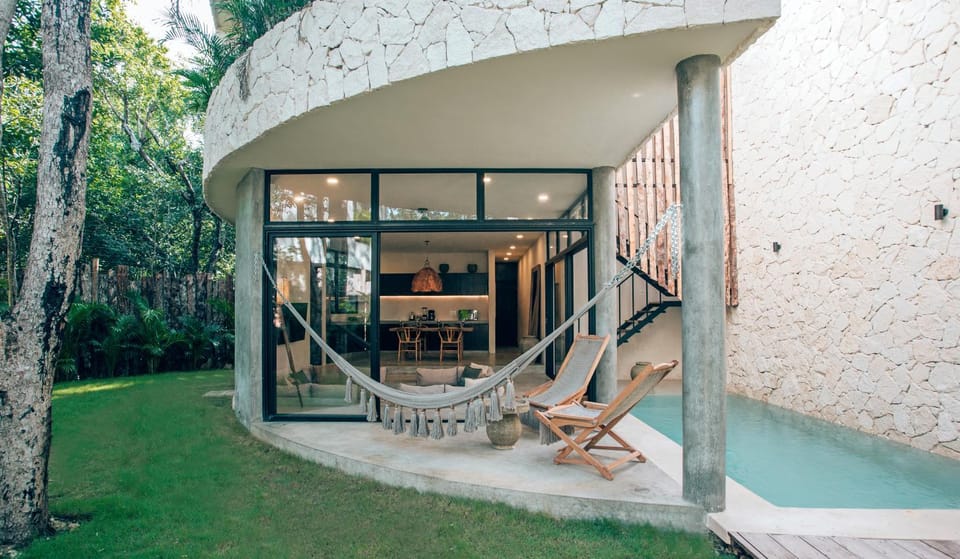 Property building, Patio, Balcony/Terrace, Garden view, Pool view, Swimming pool