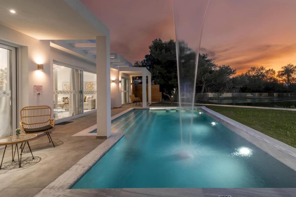 Patio, Natural landscape, Pool view, Swimming pool, sunbed