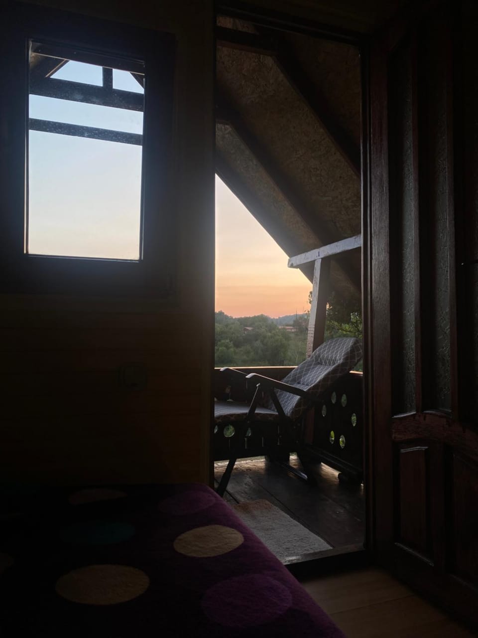 Bedroom, Mountain view, Sunset