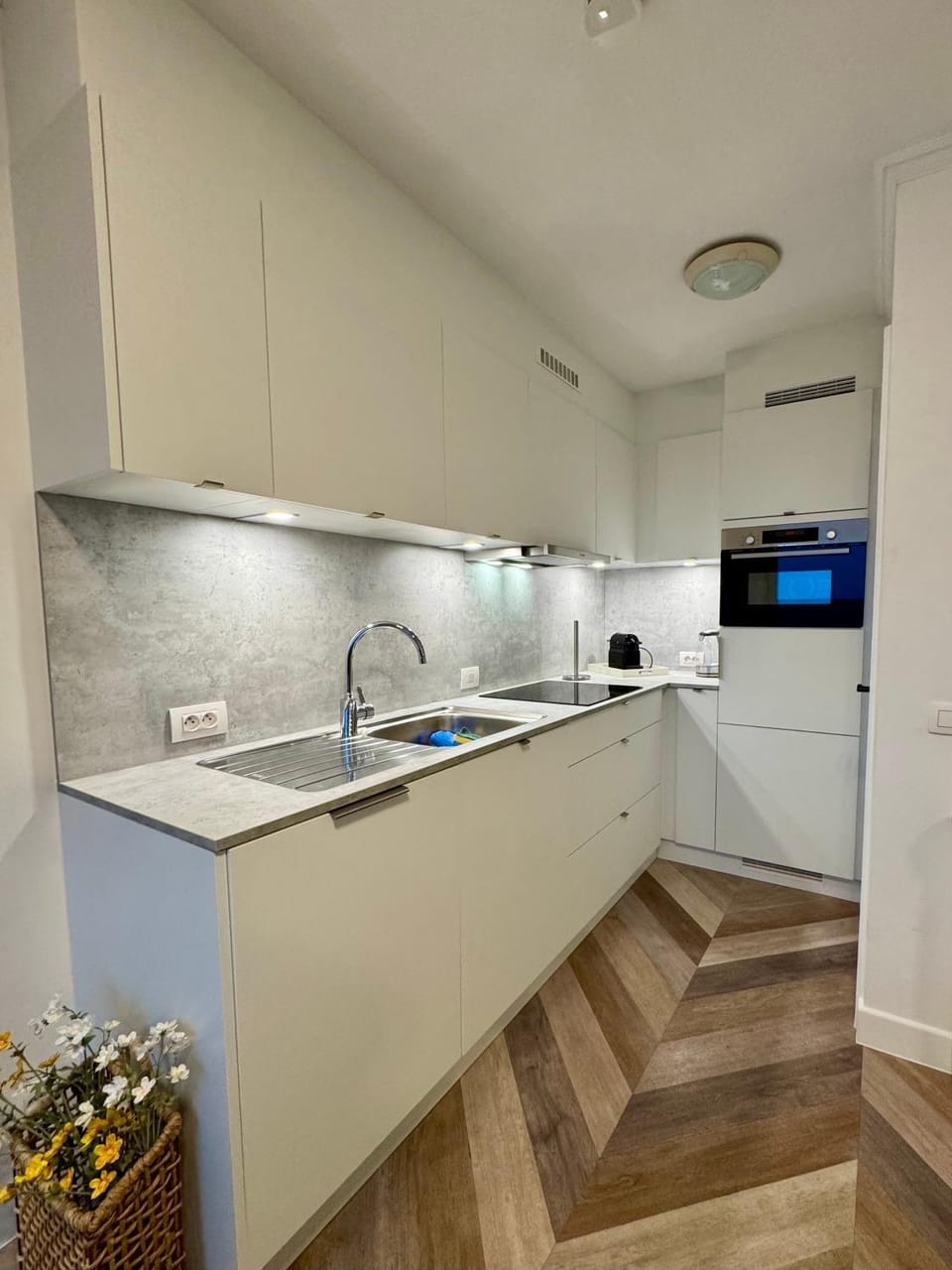 Kitchen or kitchenette, dishwasher