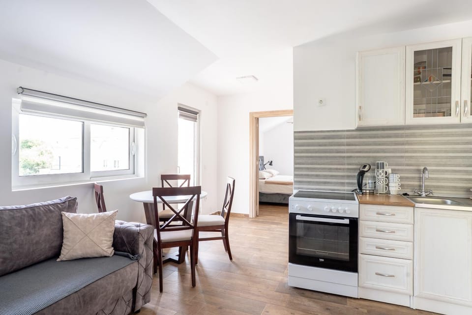 Living room, kitchen