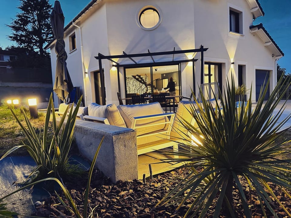 Night, Garden, Seating area