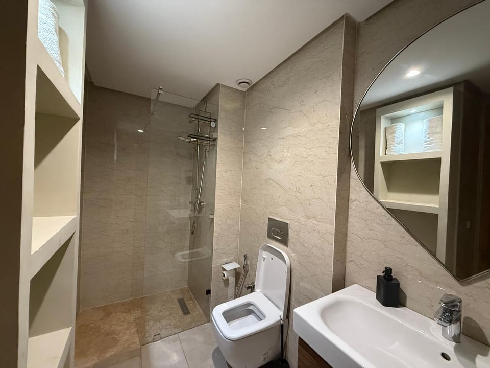 Shower, Toilet, towels