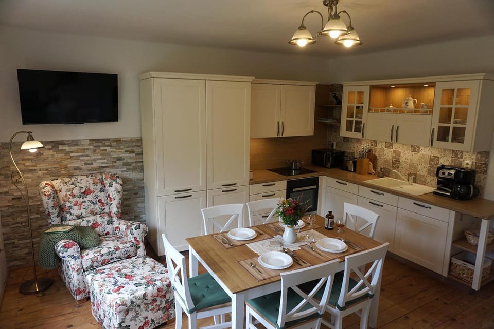 Living room, kitchen