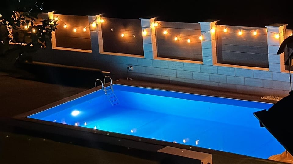 Night, Pool view, Swimming pool