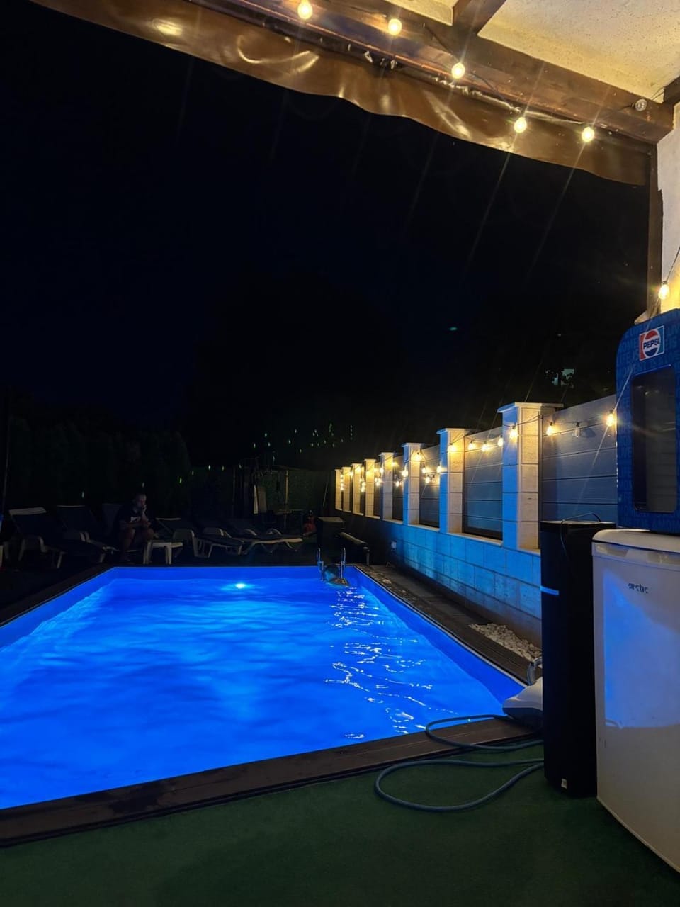 Night, Pool view, Swimming pool