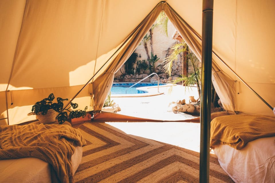 Bed, Photo of the whole room, Bedroom, Pool view