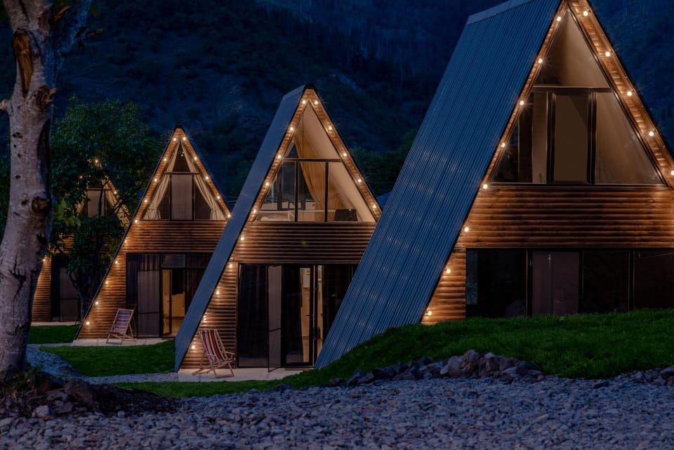 Property building, Night, Garden view