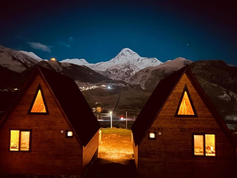 Nearby landmark, Night, Natural landscape, Winter, Mountain view