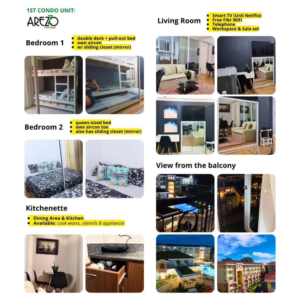 Arezzo Place Affordable 2BR Condo With Pool, Fast Wifi & Unli Netflix And Hot Shower - Near Davao Airport, Samal Barge, and SM Lanang Apartment in Davao City