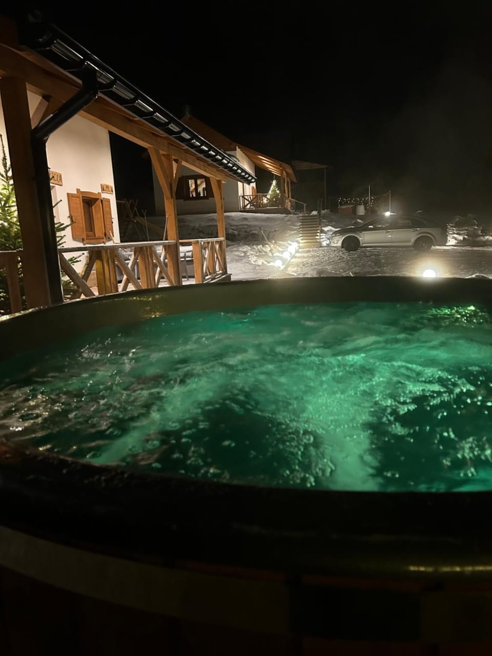 Night, Natural landscape, Hot Tub