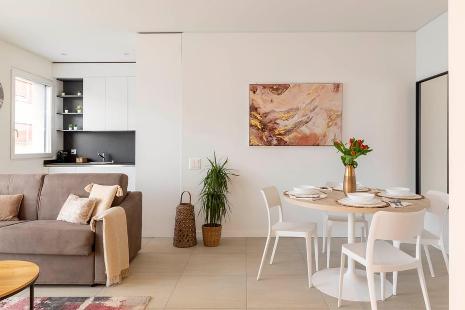 Living room, kitchen