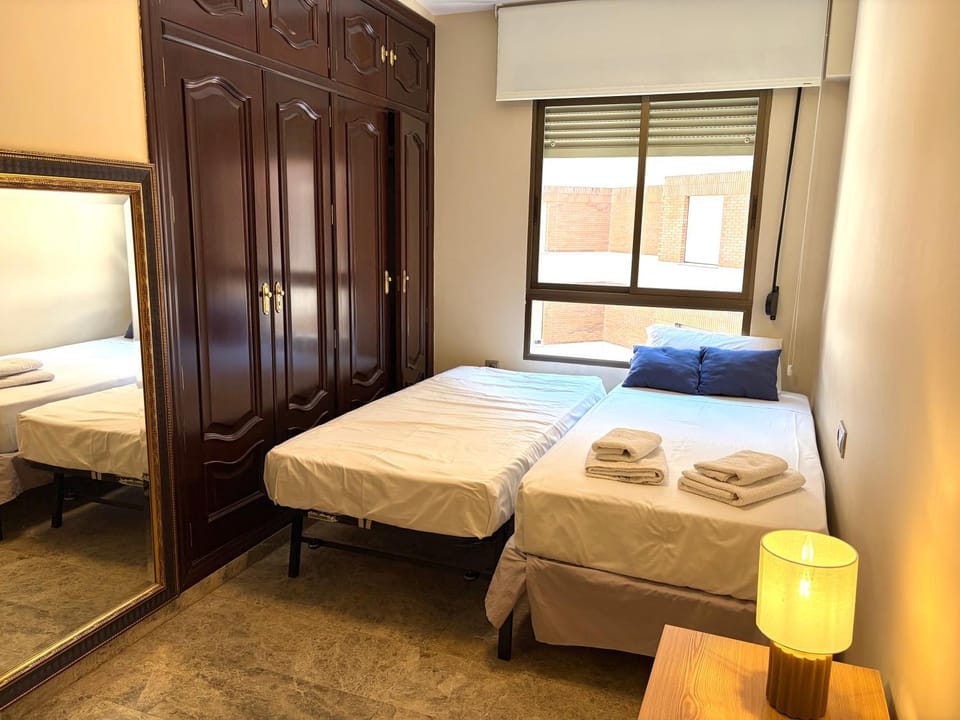 Bed, Photo of the whole room, Bedroom, towels, wardrobe