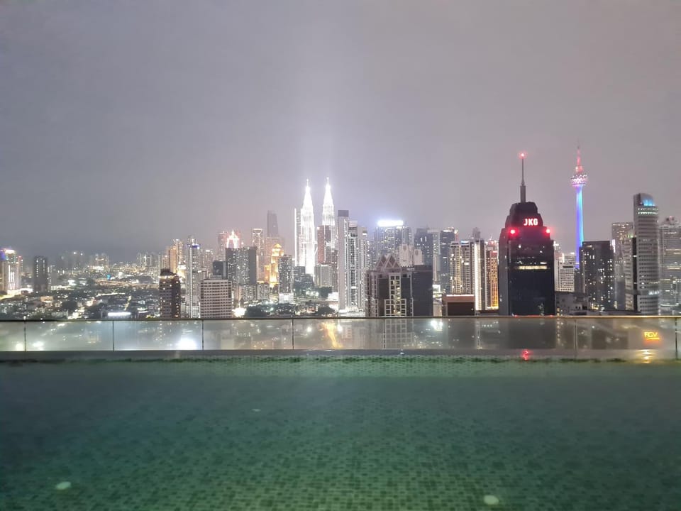 Night, City view, Pool view, Swimming pool, Swimming pool