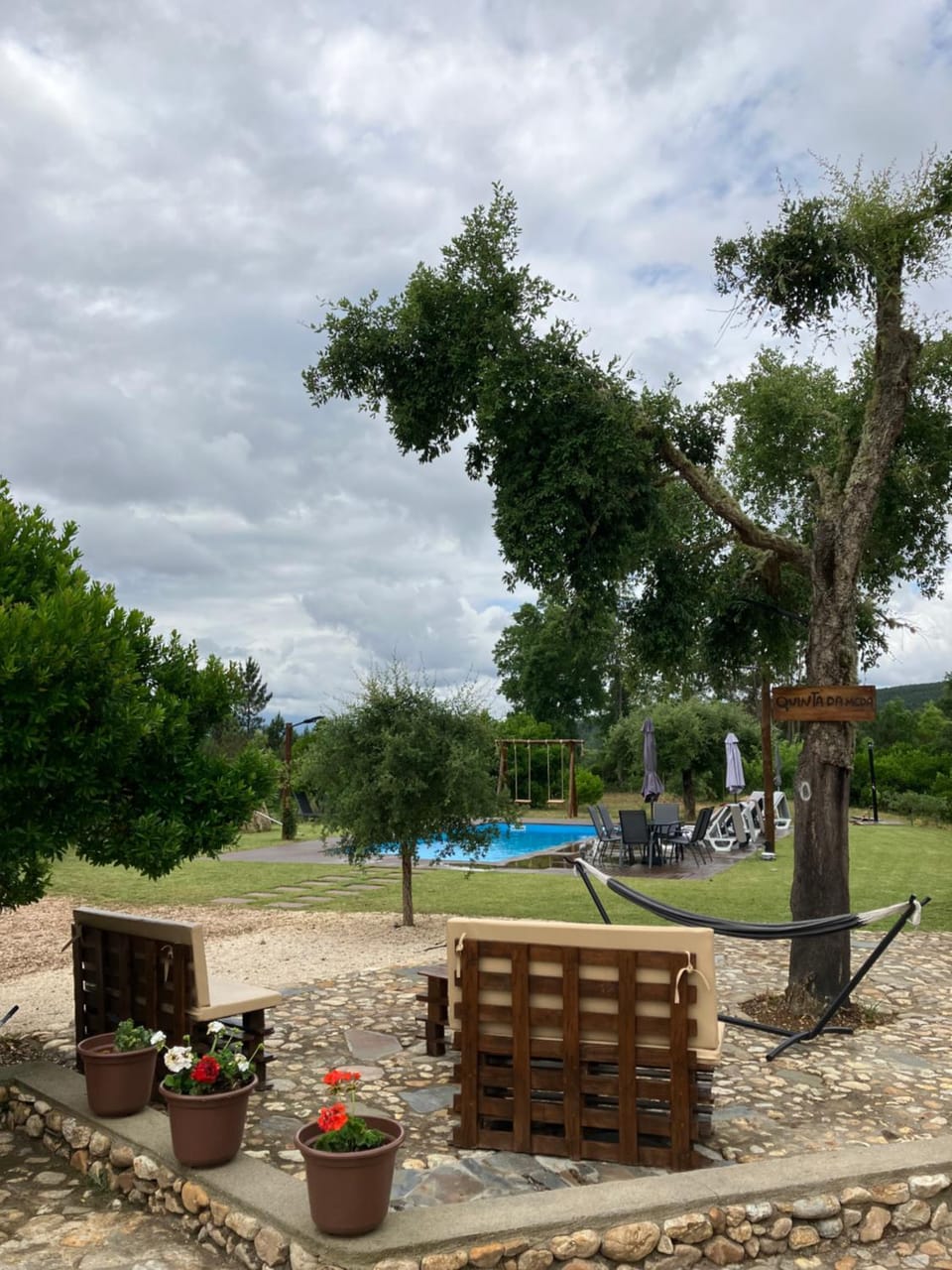 Natural landscape, Garden, Pool view