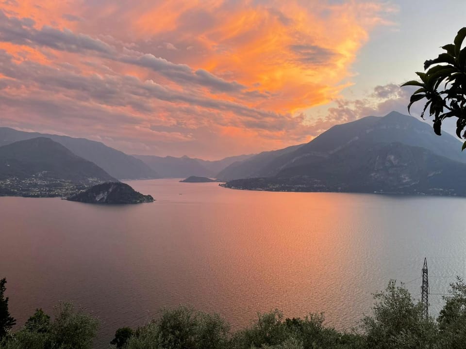 Natural landscape, Lake view, Mountain view, Sunset