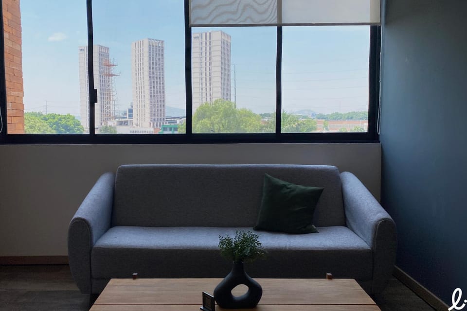 Living room, Seating area, City view