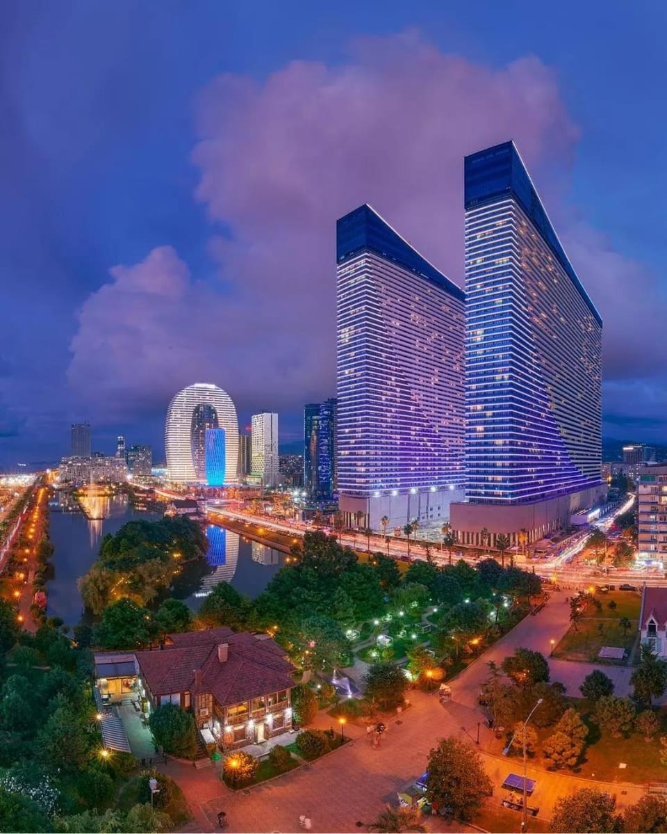 Property building, Night, Bird's eye view, City view, Location