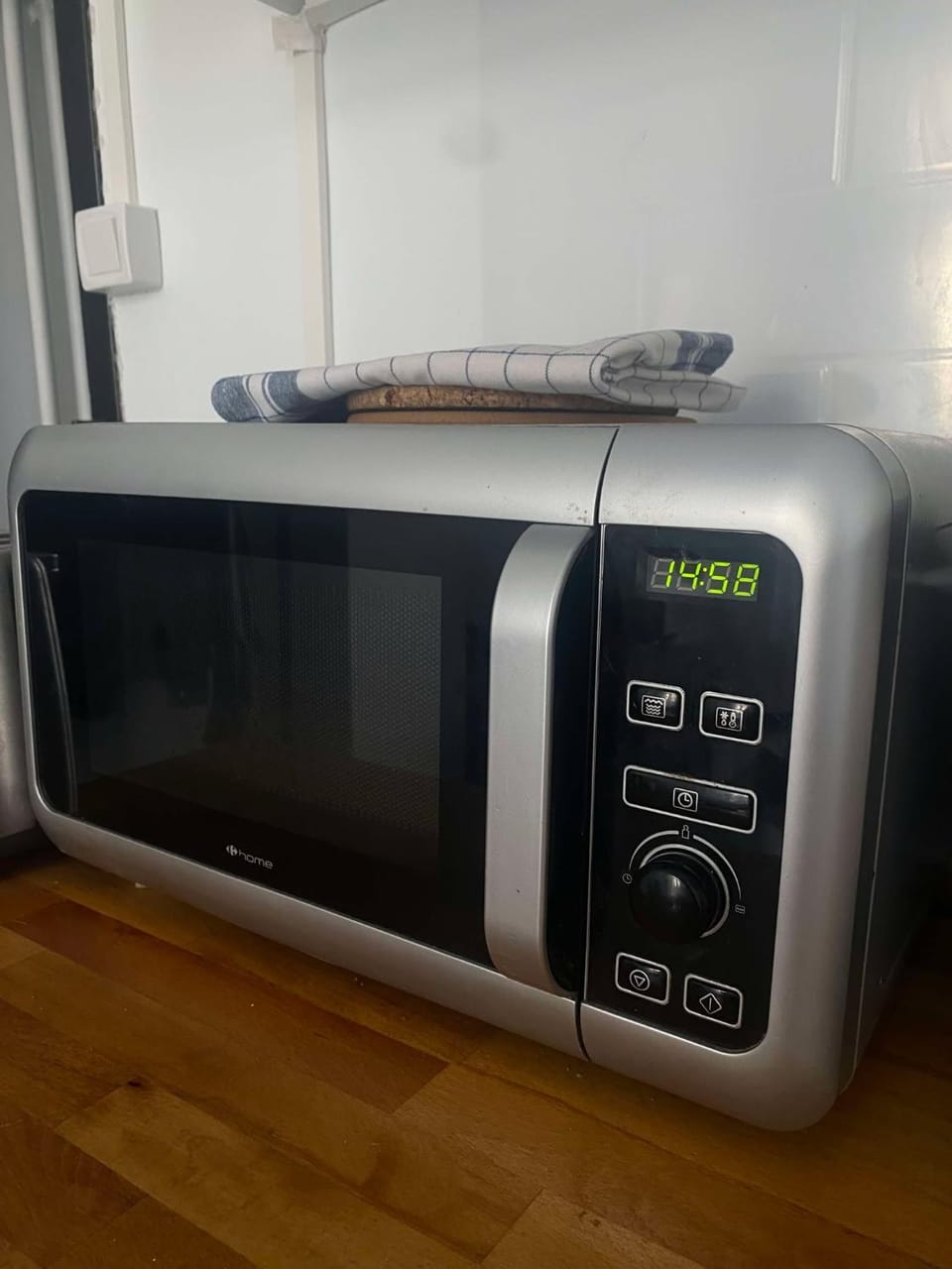 Kitchen or kitchenette, microwave