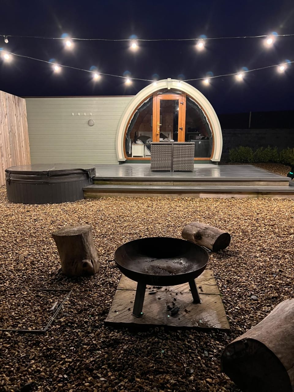 Night, Hot Tub, flat iron