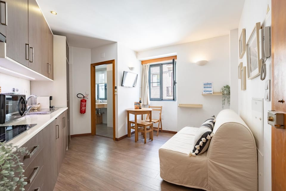 Kitchen or kitchenette, Living room, Seating area