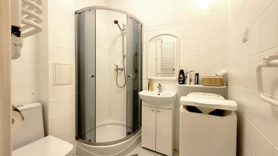 Shower, Toilet, Bathroom, washing machine, dryer