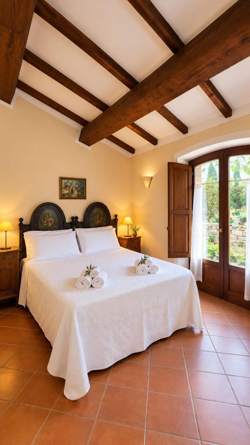 Bed, Photo of the whole room, Bedroom, towels